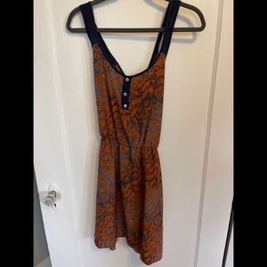 Navy & Burnt Orange Tank Dress